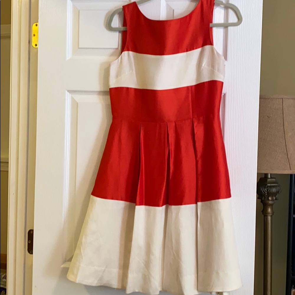 Cream and orange red Kate Spade Dress